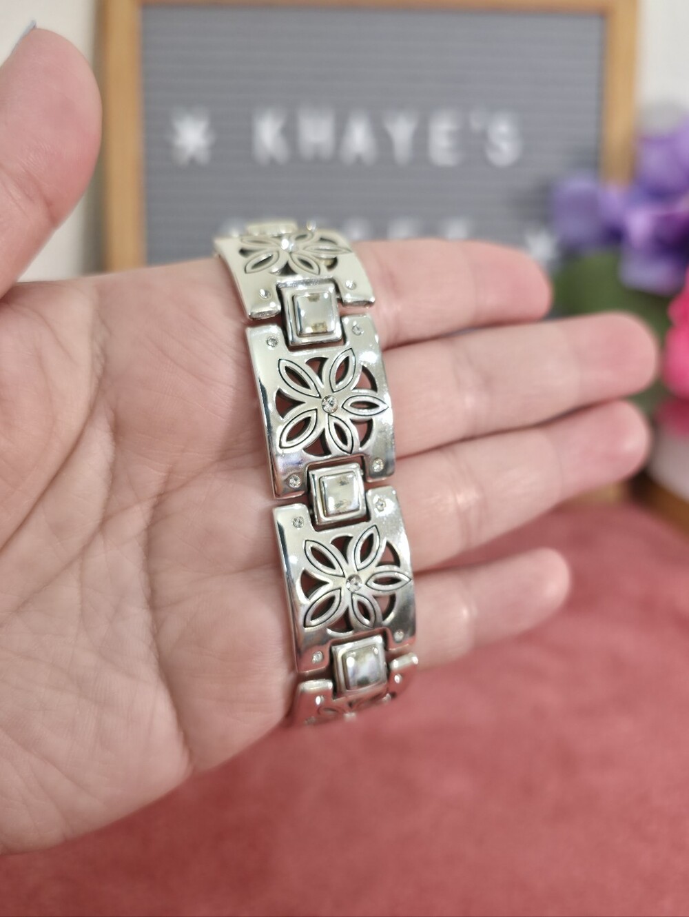 🔹️FINAL SALE🔹️Brighton Floral Cutout Bracelet - Silver Tone